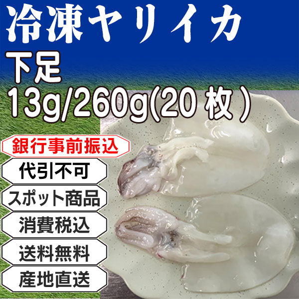 冷凍ヤリイカ 姿下足 ベトナム又はインドネシア  2.6kg(2.6kg箱 ×1箱) (配送不可：沖縄・離島) 【代引不可】